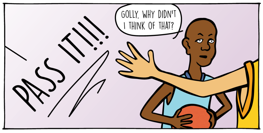 Pass it on cartoon: "Golly, why didn't I think of that" - Leading Edge Teams