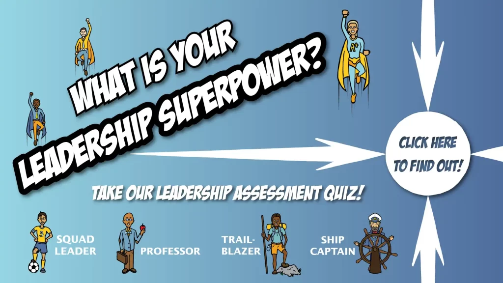 Discover your leadership superpower. Self-Leadership Assessment Quiz Quadrant: Squad Leader,Trail Blazer, Professor, Ship Captain - Leading Edge Teams